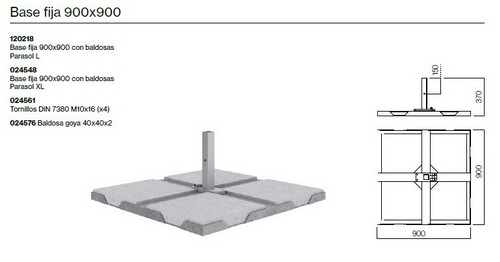 Base fija para parasol grande, Sevilla