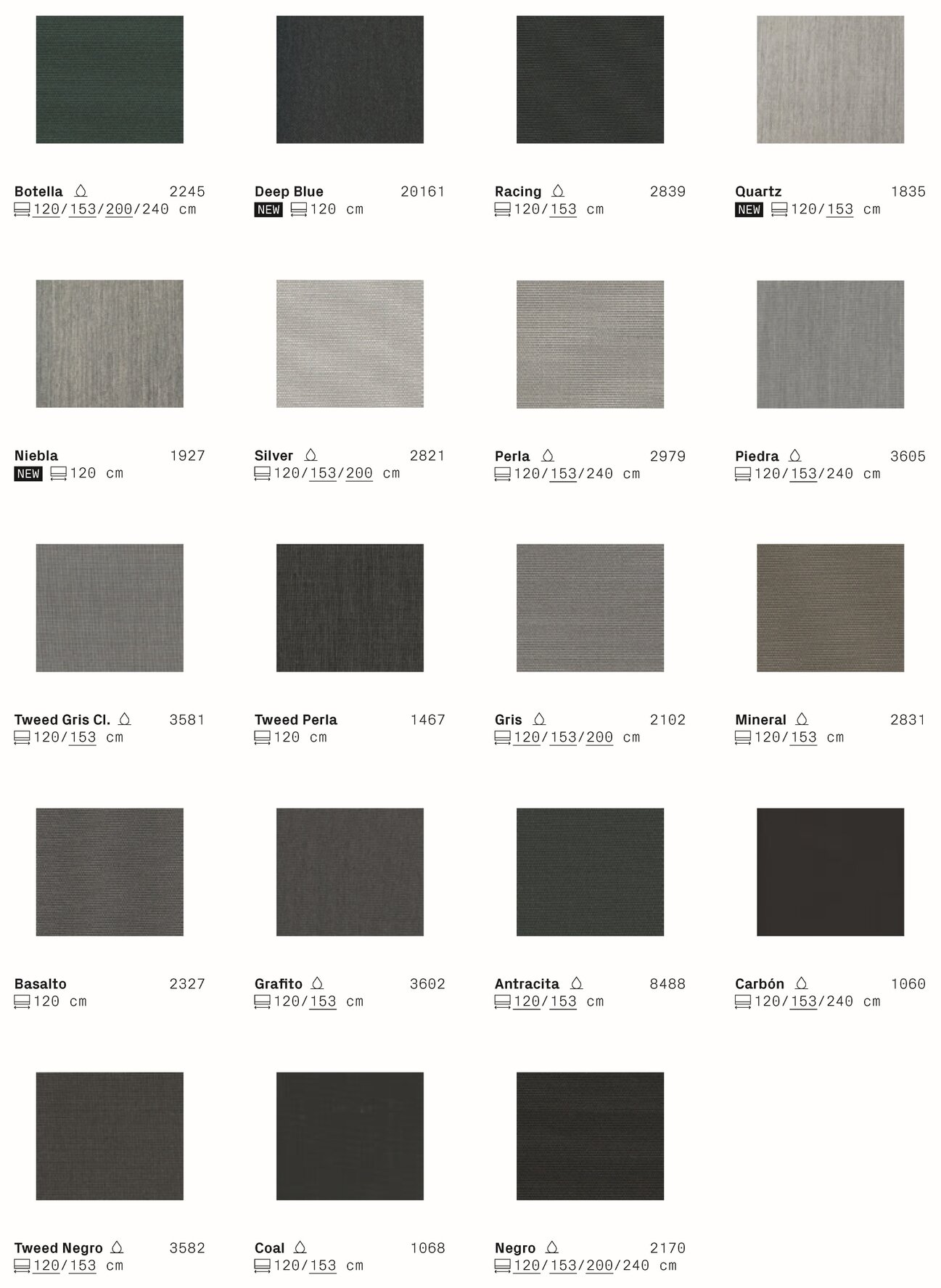 Botella 2245 Deep Blue 20161 Racing 2839 Quartz 1835 Niebla 1927 Silver 2821 Perla 2979 Piedra 3605 Tweed Gris Cl. 3581 Tweed Perla 1467 Gris 2102 Mineral 2831 Basalto 2327 Grafito 3602 antracita 8488 CarbĂłn 1060 Tweed Negro 3582 Coal 1068 Negro 2170 Botella 2245 Deep Blue 20161 Racing 2839 Quartz 1835 Niebla 1927 Silver 2821 Perla 2979 Piedra 3605 Tweed Gris Cl. 3581 Tweed Perla 1467 Gris 2102 Mineral 2831 Basalto 2327 Grafito 3602 antracita 8488 CarbĂłn 1060 Tweed Negro 3582 Coal 1068 Negro 2170