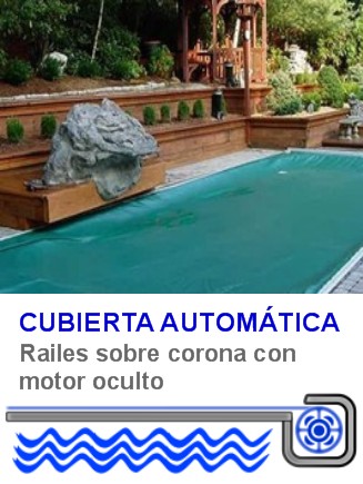 Cubiertas automáticas para piscinas con rail sobre piedra y motor oculto Sevilla Presupuesto cubiertas automáticas rail sobre piedra y motor oculto para piscinas Sevilla