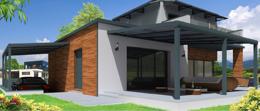 Pérgola solar con placas fotovoltaicas en Sevilla