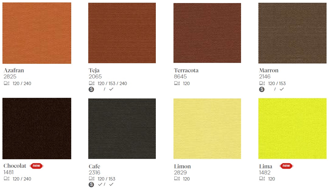 Lona azafran teja terracota marron chocolat cafe limon lima Lona azafran teja terracota marron chocolat cafe limon lima