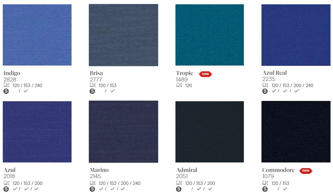Lonas Indigo brisa tropic azul real azul marino admiral commodore Sevilla Lonas Indigo brisa tropic azul real azul marino admiral commodore Sevilla
