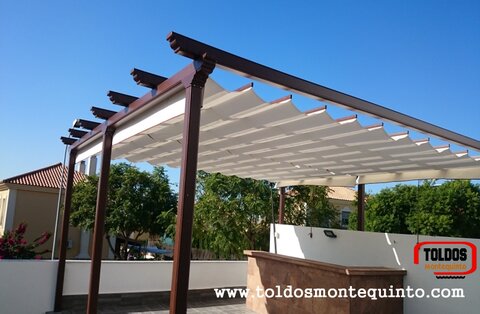 Toldos Sevilla Toldo Pergola imitación madera Toldos Sevilla Toldo Pergola imitación madera