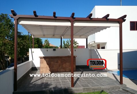 Toldos Sevilla Toldo Pergola imitación madera Toldos Sevilla Toldo Pergola imitación madera