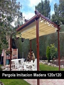 Toldo estructura imitacion madera sevilla Presupuesto toldo estructura aluminio madera